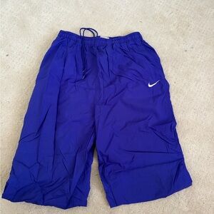 Nike Men’s Deep Blue Athletic Shorts with White Swoosh